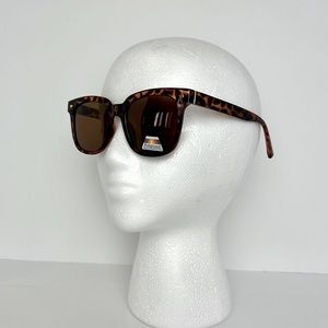 Sunglasses Women's Leopard/Brown Oversized Polarized Square Shades NEW